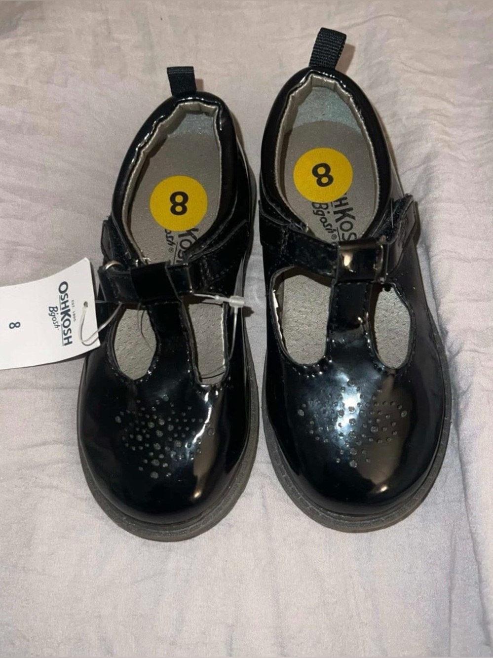 Black patent leather Mary Jane dress shoes